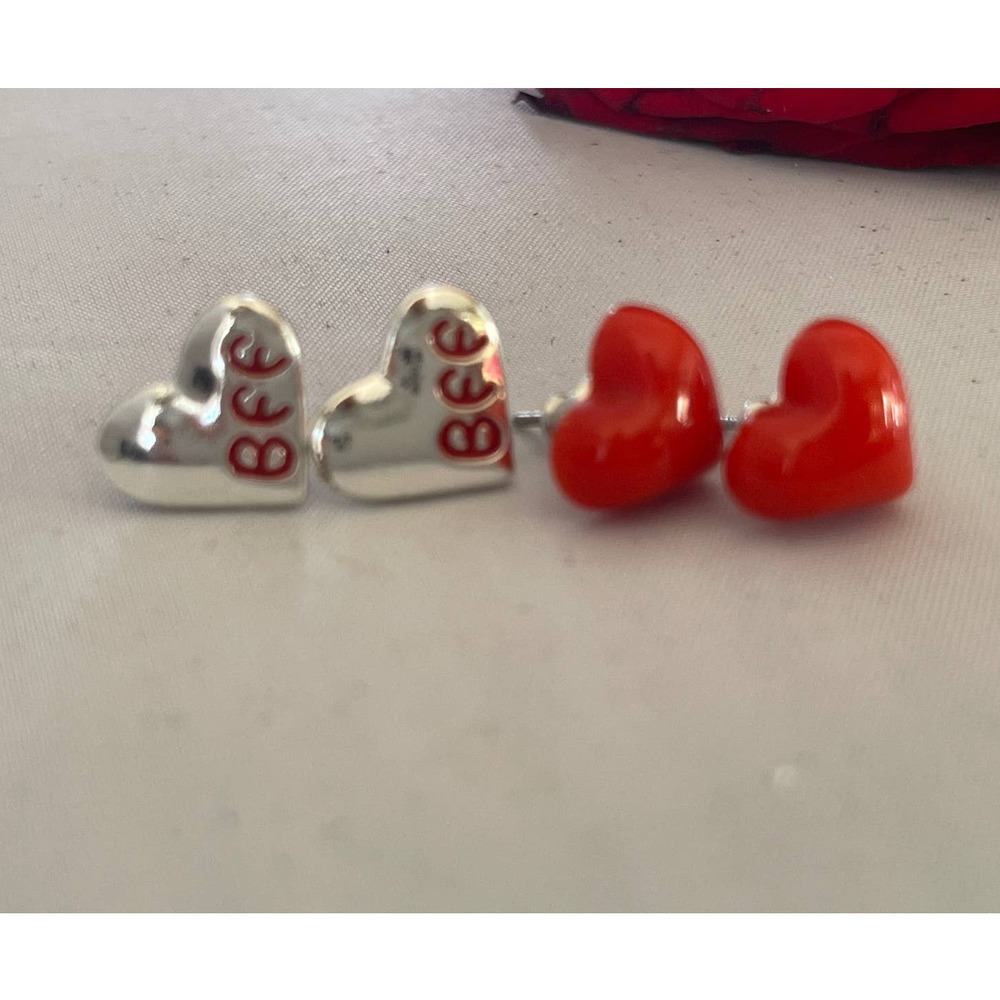2 pairs  of heart earrings New In Box